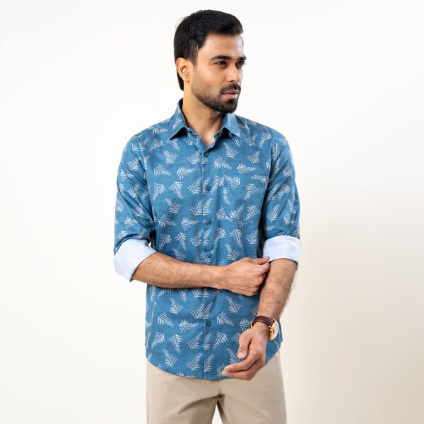 Infinity Men’s Sea Green Slim Fit Casual Shirt